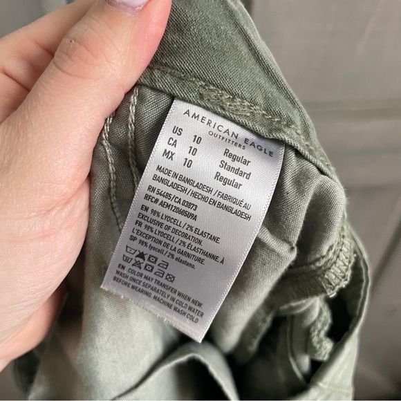 American Eagle Dreamy Drape Stretch Super High-Waisted Cargo Baggy Wide-Leg Pant - Picture 10 of 10